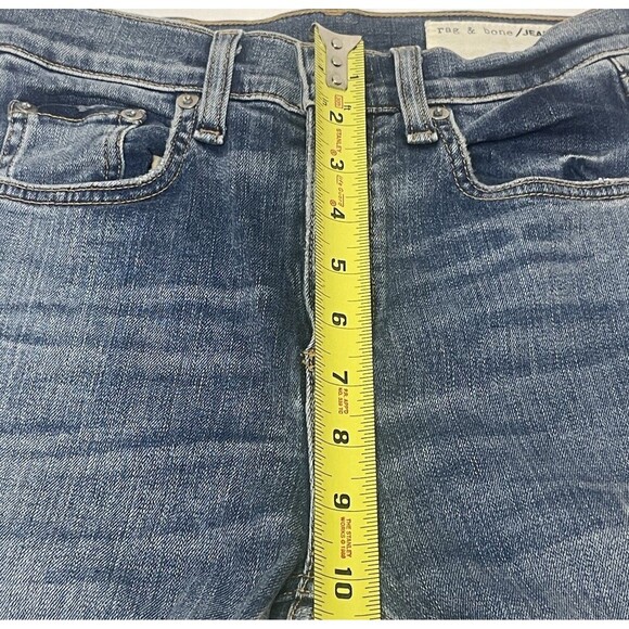 Rag & Bone JEAN Skinny Jeans Sz 25 OLANA Patch Panel Colorblock Raw Hem USA Made - Picture 9 of 11